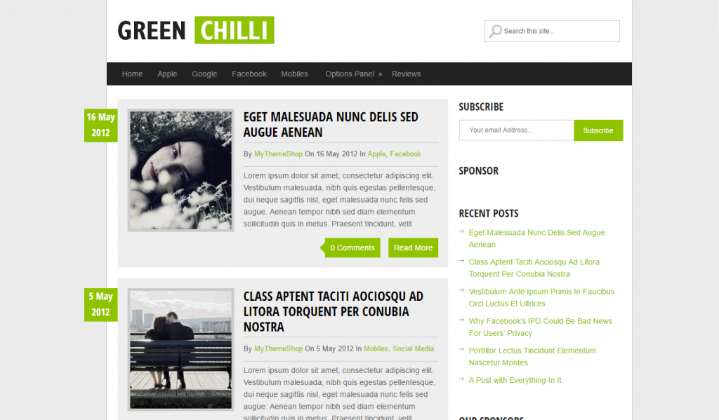 GreenChilli WordPerss Theme